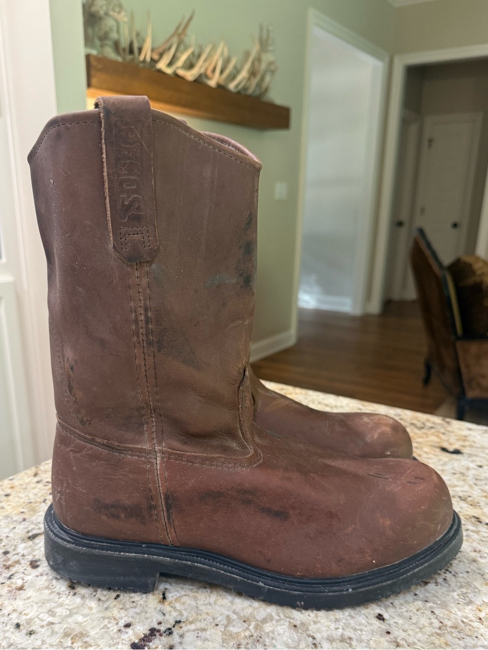 Red Wing Shoes Brown Leather Pull-On Work Boots